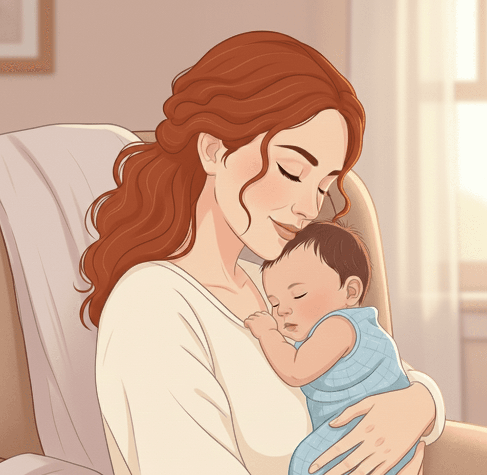 Family with baby reading together